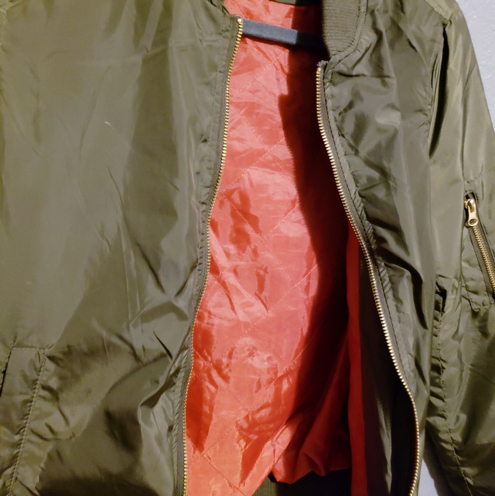 OLIVE GREEN BOMBER JACKET - Picture 5 of 5